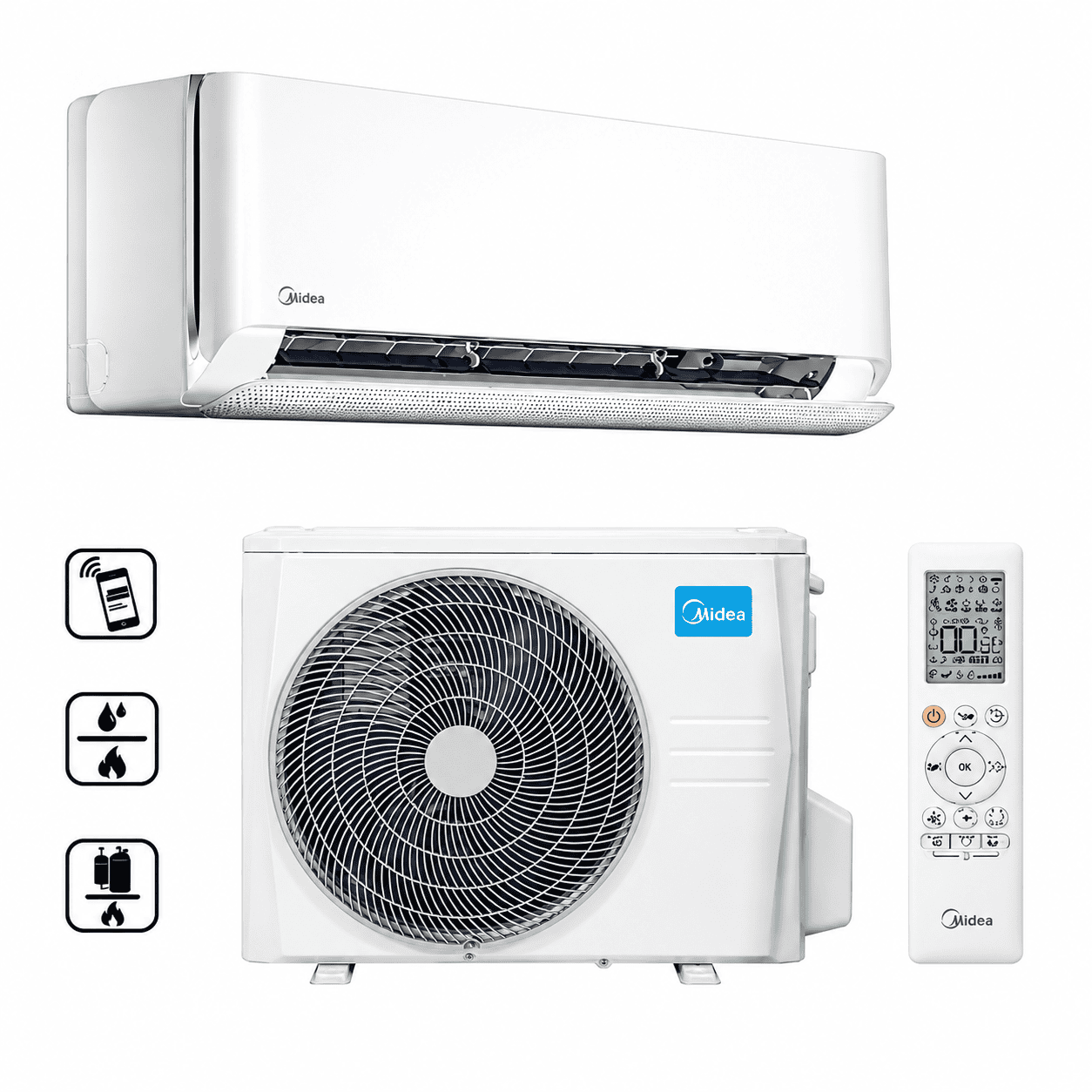 Midea Breezeless E MCB-18-SP oldalfali split klíma csomag 5,3 kW