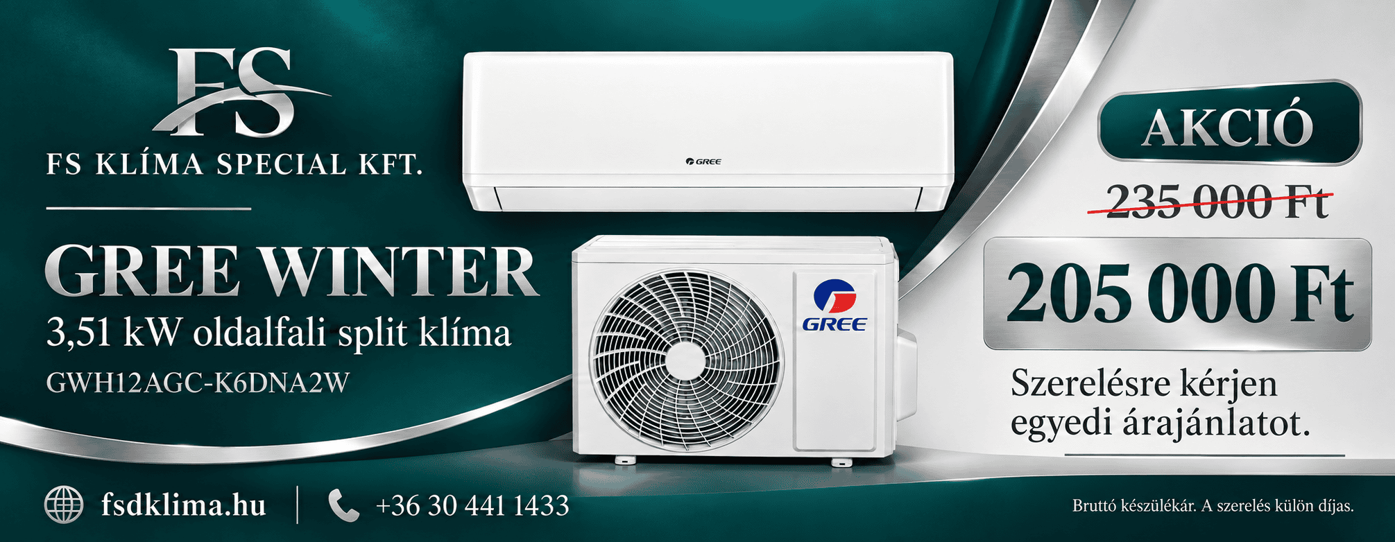 Gree winter Gree Winter 3,5kW split klíma | FS Klíma Special Kft.